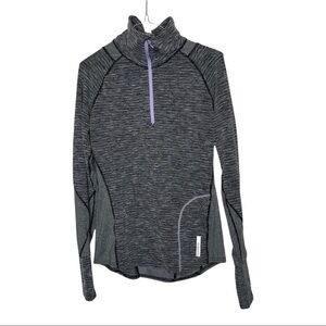 Avalanche Quarter Zip Pullover Workout Jacket Charcoal Gray Size Medium